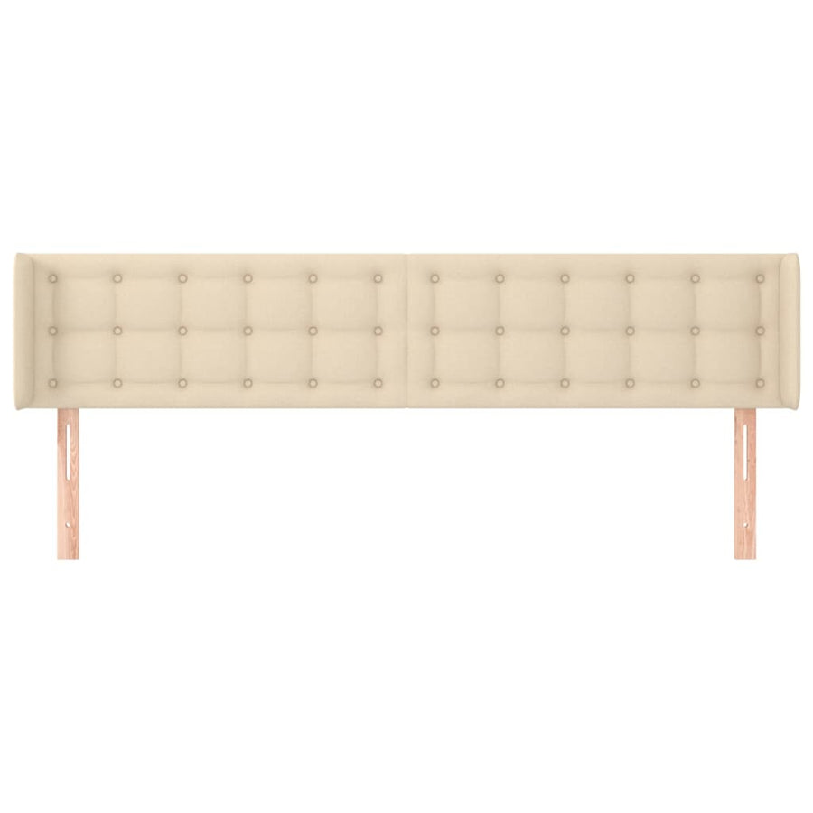 Hoofdbord Met Randen 183X16X78/88 Cm Stof Crèmekleurig 183 x 16 x 78/88 cm
