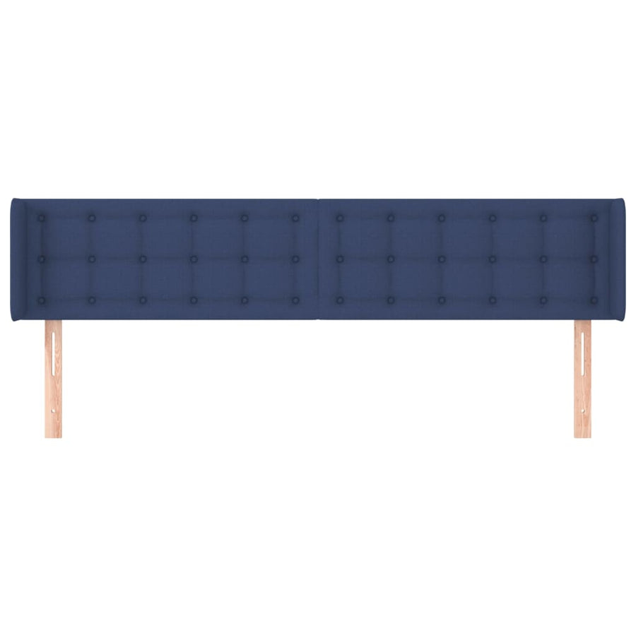 Hoofdbord met randen 183x16x78/88 cm stof blauw