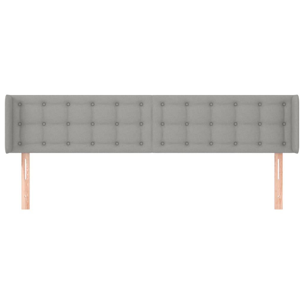Hoofdbord met randen 203x16x78/88 cm stof lichtgrijs 203 x 16 x 78/88 cm Lichtgrijs