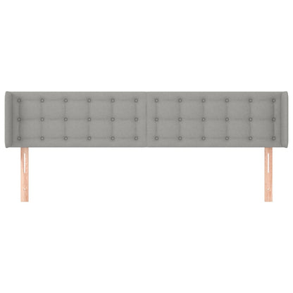 Hoofdbord met randen 203x16x78/88 cm stof lichtgrijs 203 x 16 x 78/88 cm Lichtgrijs