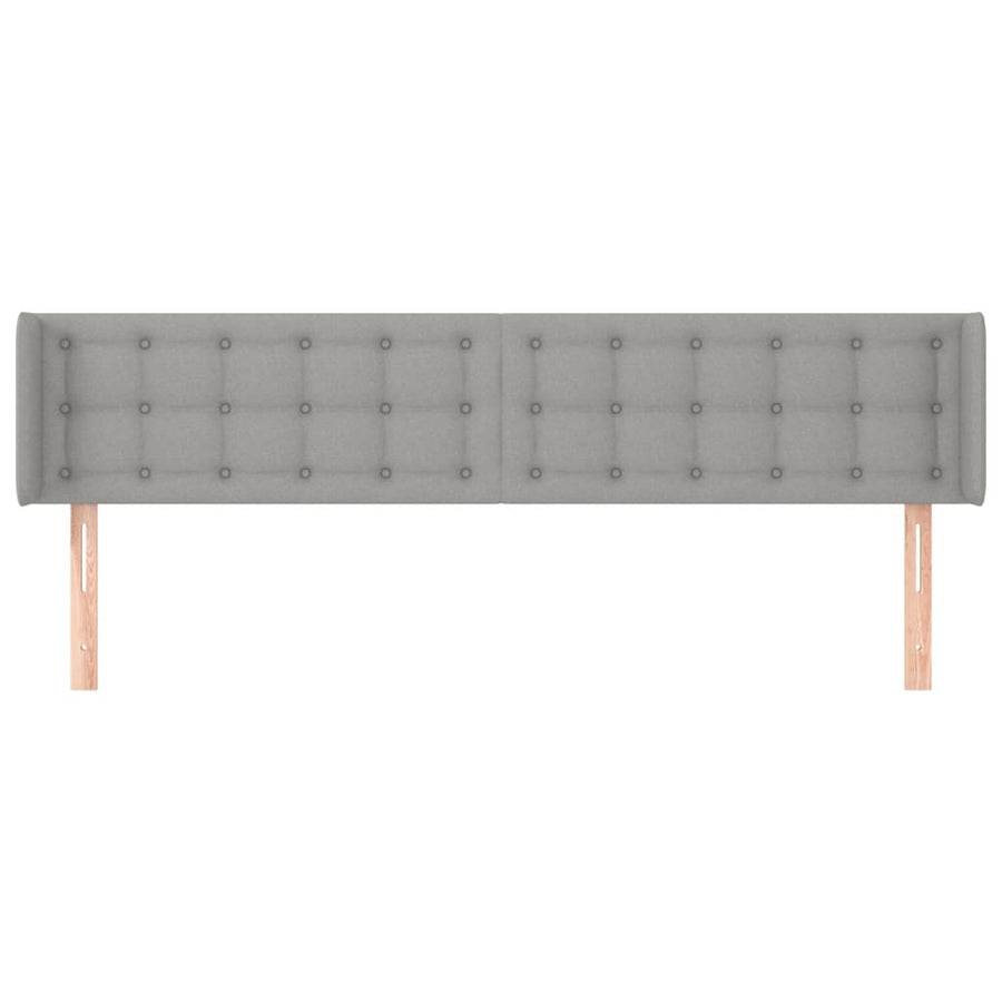Hoofdbord met randen 203x16x78/88 cm stof lichtgrijs 203 x 16 x 78/88 cm Lichtgrijs
