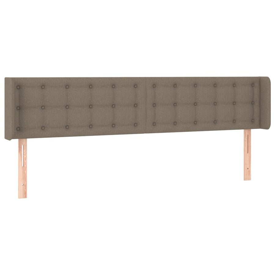 Hoofdbord Met Randen 203X16X78/88 Cm Stof Taupe