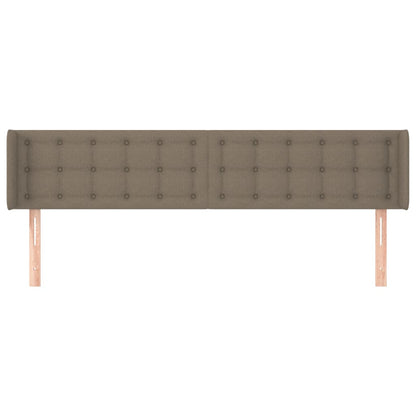 Hoofdbord Met Randen 203X16X78/88 Cm Stof Taupe