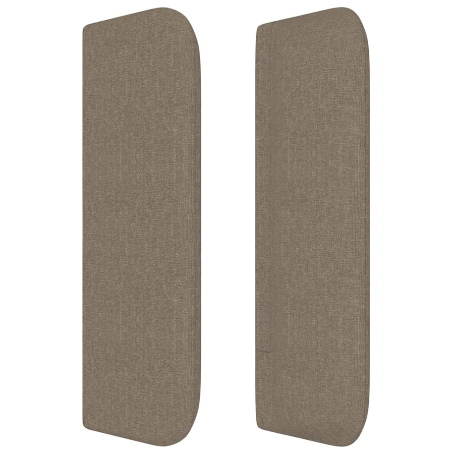 Hoofdbord Met Randen 203X16X78/88 Cm Stof Taupe