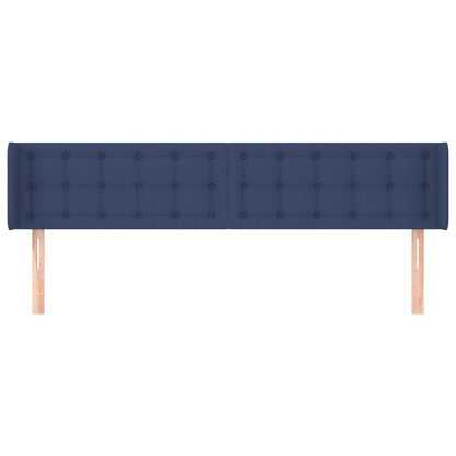 Hoofdbord met randen 203x16x78/88 cm stof blauw 203 x 16 x 78/88 cm Blauw