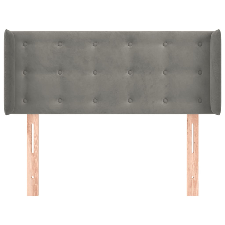 Hoofdbord Met Randen Fluweel 83 x 16 x 78/88 cm Lichtgrijs