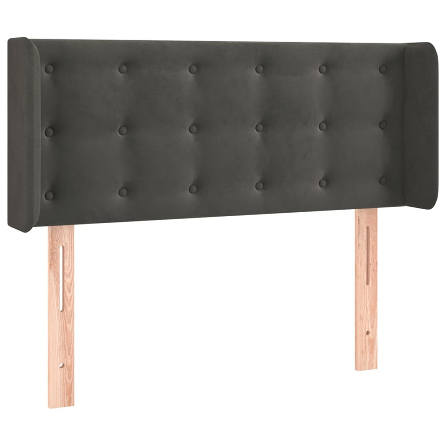 Hoofdbord Met Randen Fluweel 83 x 16 x 78/88 cm Donkergrijs