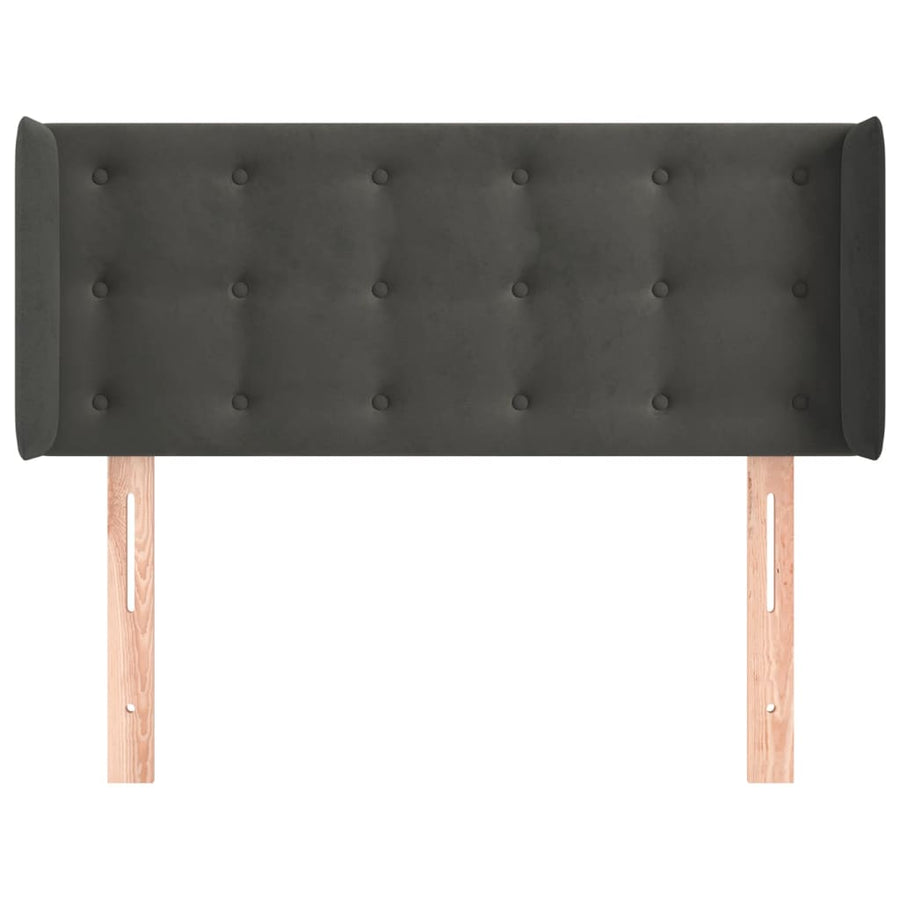 Hoofdbord Met Randen Fluweel 83 x 16 x 78/88 cm Donkergrijs