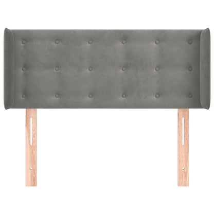 Hoofdbord met randen 93x16x78/88 cm fluweel lichtgrijs