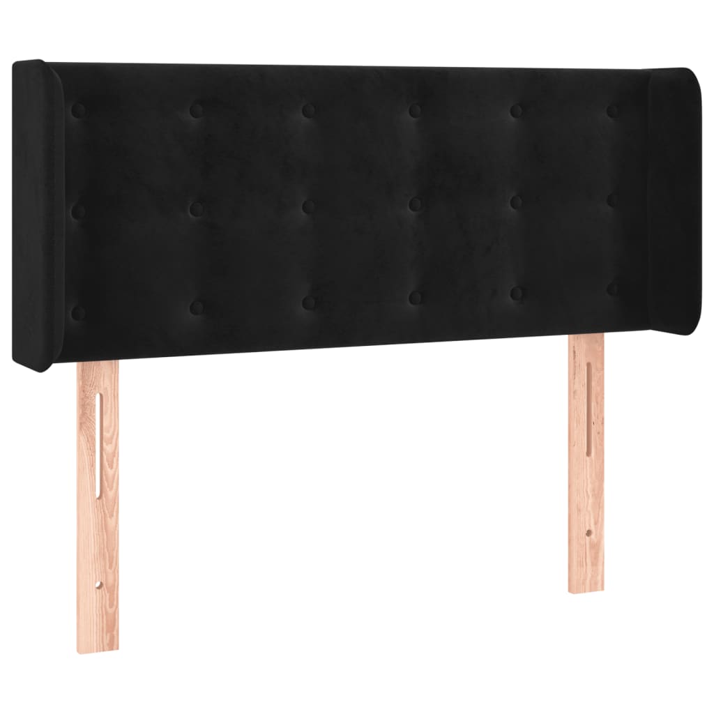 Hoofdbord Met Randen Fluweel 93 x 16 x 78/88 cm Zwart