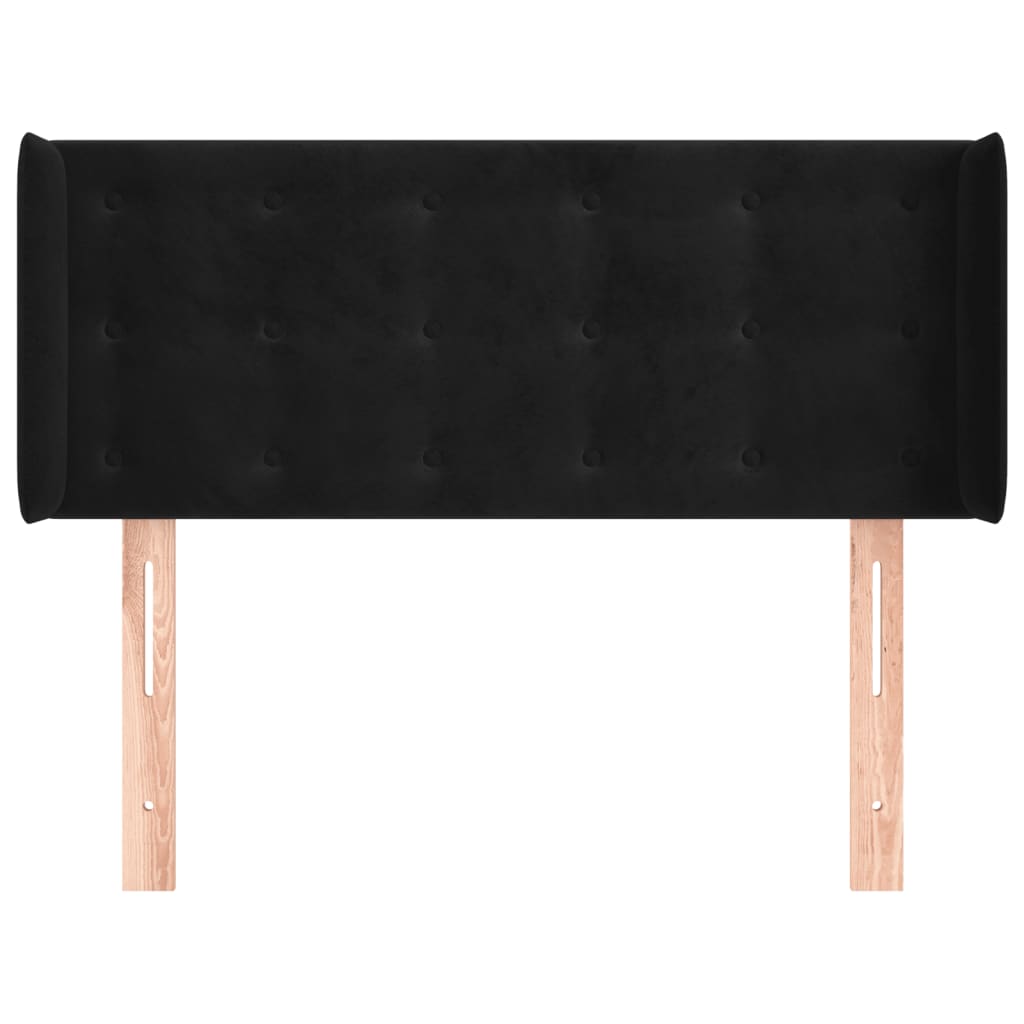 Hoofdbord Met Randen Fluweel 93 x 16 x 78/88 cm Zwart