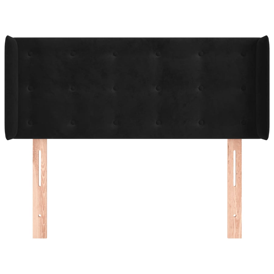Hoofdbord Met Randen Fluweel 93 x 16 x 78/88 cm Zwart
