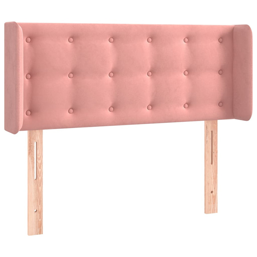 Hoofdbord Met Randen Fluweel 93 x 16 x 78/88 cm Roze