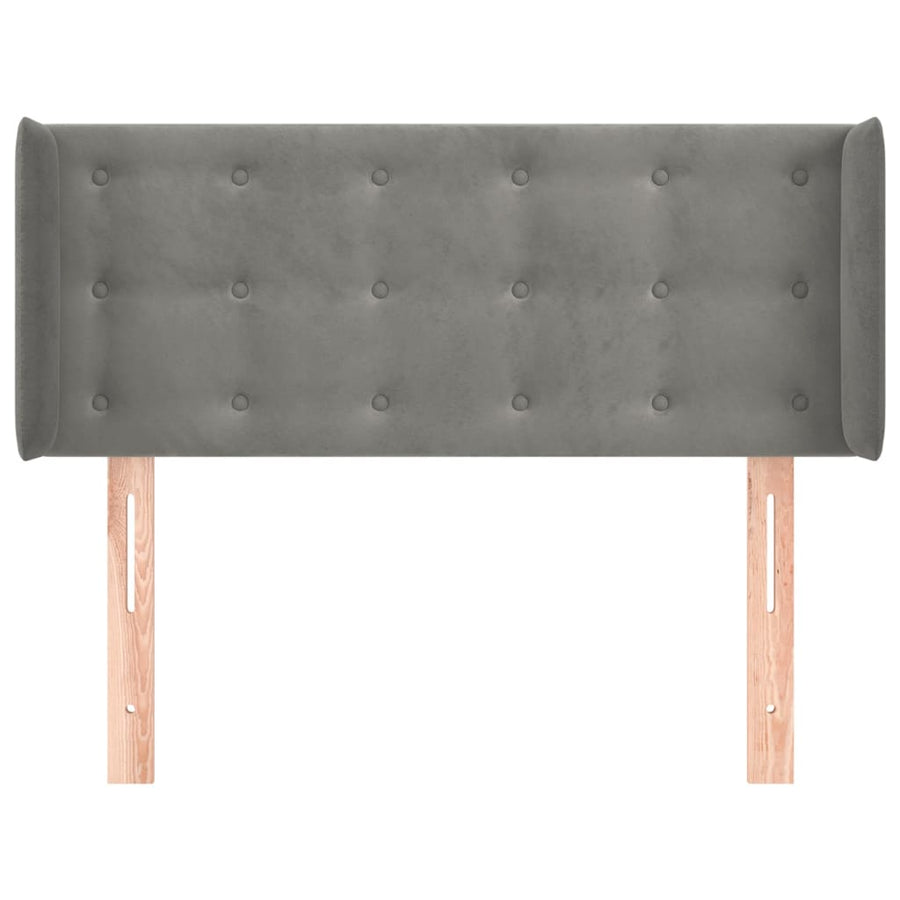Hoofdbord Met Randen Fluweel 103 x 16 x 78/88 cm Lichtgrijs