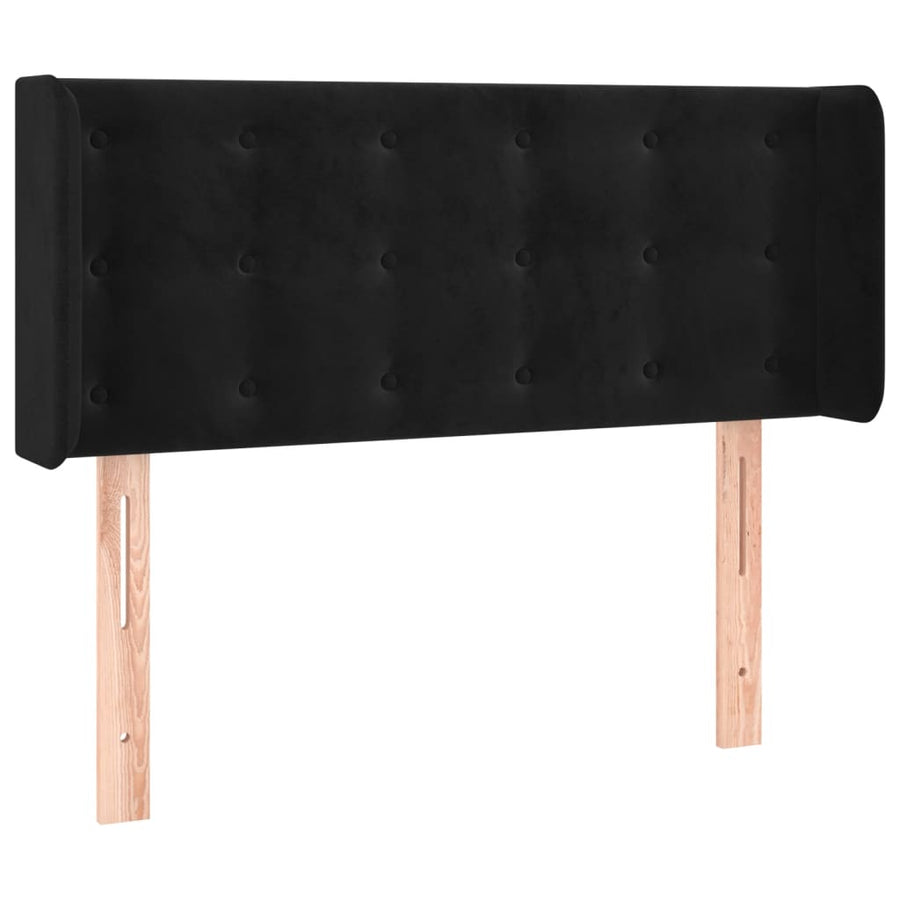 Hoofdbord Met Randen Fluweel 1 103 x 16 x 78/88 cm Zwart