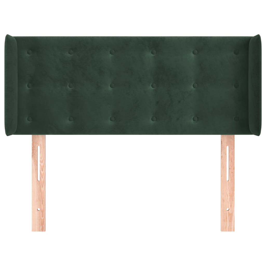 Hoofdbord Met Randen Fluweel 1 103 x 16 x 78/88 cm Donkergroen