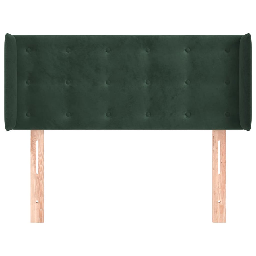 Hoofdbord Met Randen Fluweel 1 103 x 16 x 78/88 cm Donkergroen