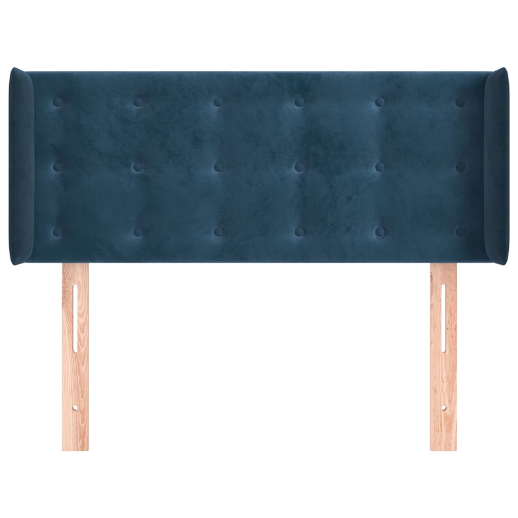 Hoofdbord Met Randen Fluweel 103 x 16 x 78/88 cm Donkerblauw