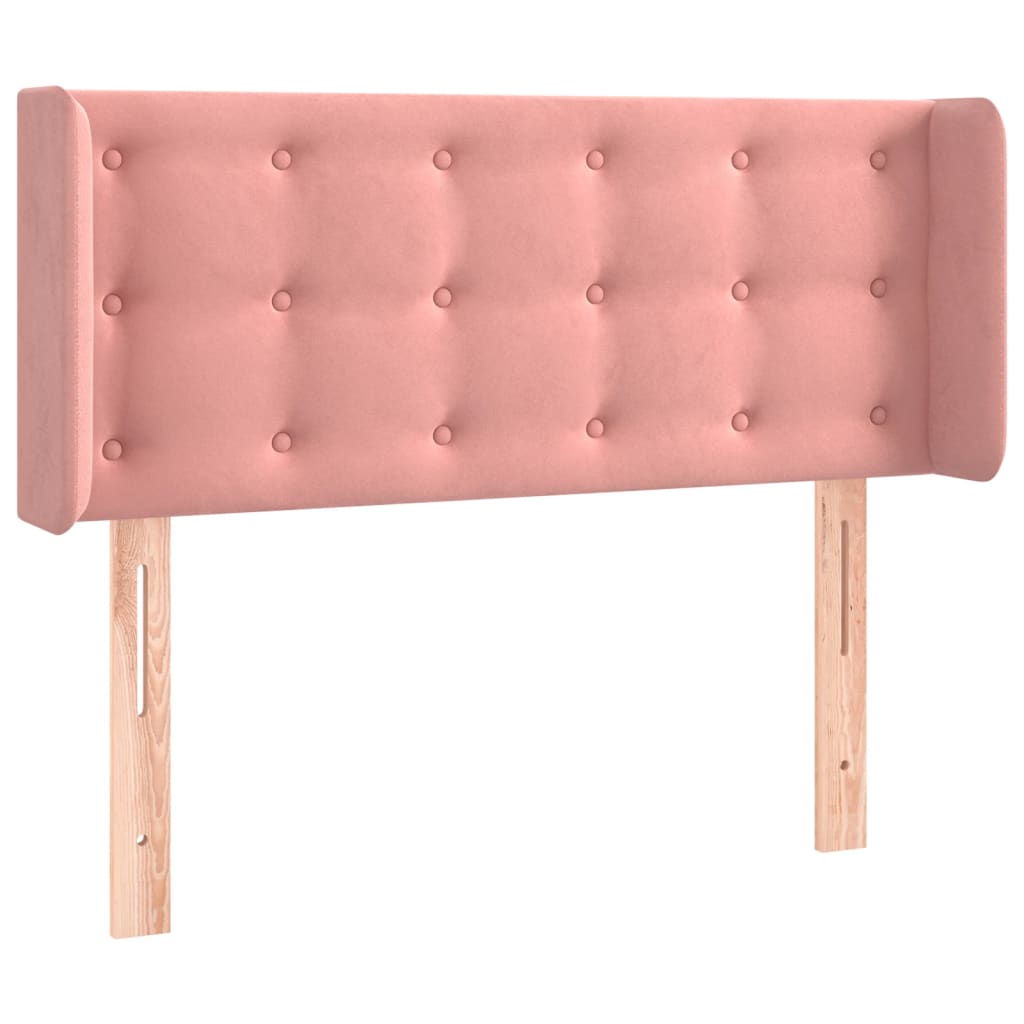 Hoofdbord Met Randen Fluweel 103 x 16 x 78/88 cm Roze