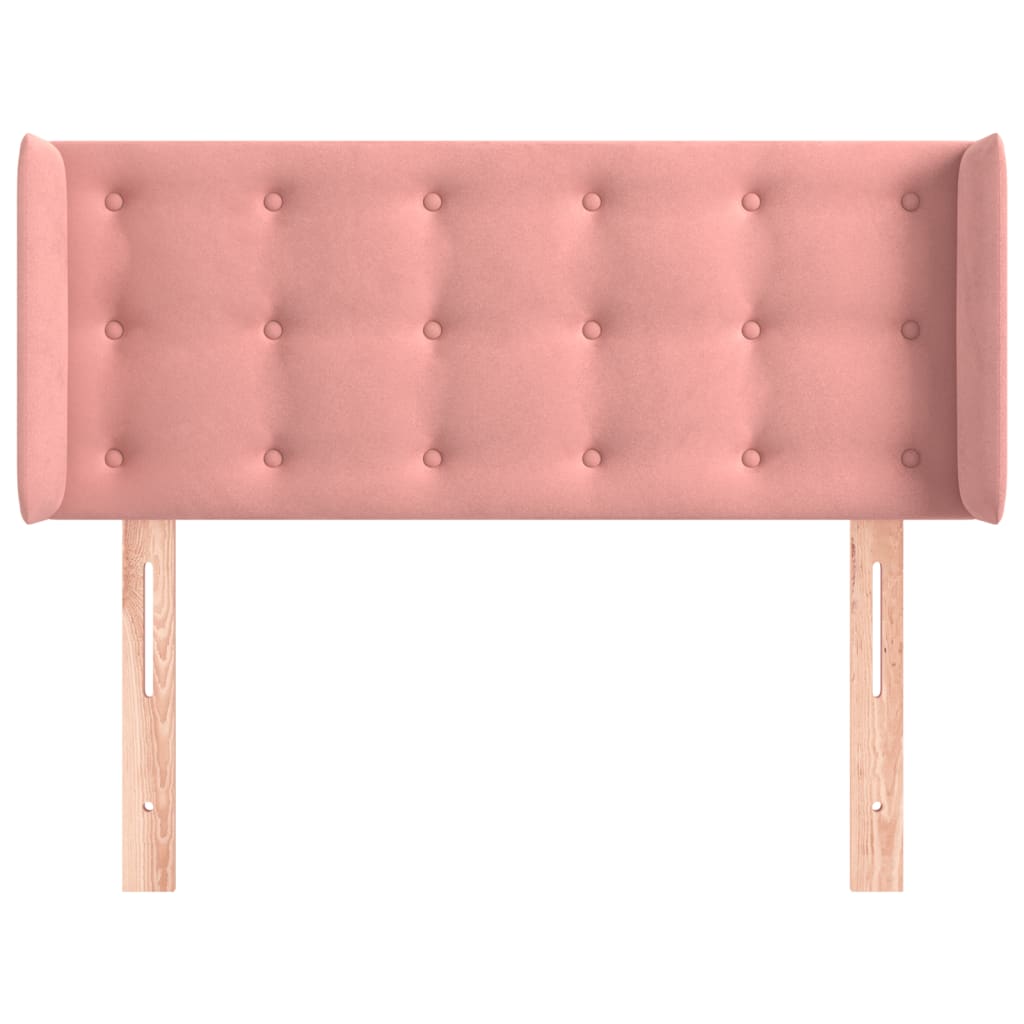 Hoofdbord Met Randen Fluweel 103 x 16 x 78/88 cm Roze
