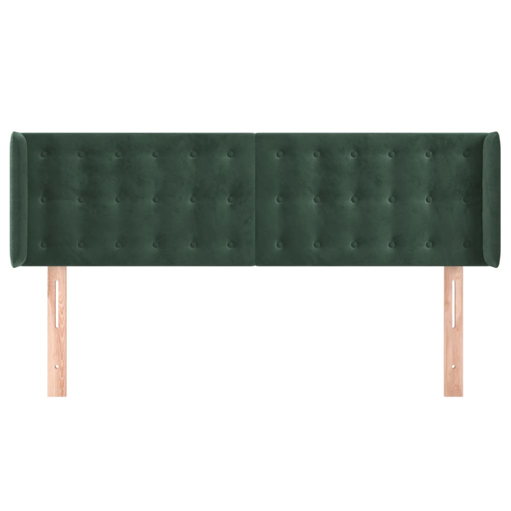 Hoofdbord Met Randen Fluweel 1 147 x 16 x 78/88 cm Donkergroen