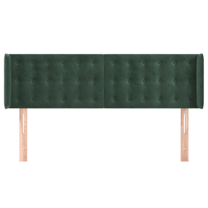 Hoofdbord Met Randen Fluweel 1 147 x 16 x 78/88 cm Donkergroen
