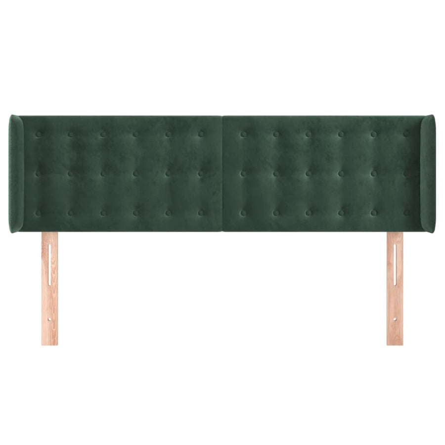 Hoofdbord Met Randen Fluweel 1 147 x 16 x 78/88 cm Donkergroen
