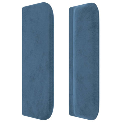 Hoofdbord Met Randen Fluweel 147 x 16 x 78/88 cm Donkerblauw