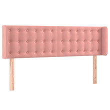 Hoofdbord Met Randen Fluweel 147 x 16 x 78/88 cm Roze
