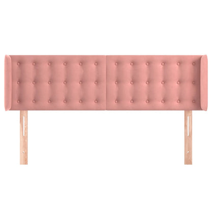 Hoofdbord Met Randen Fluweel 147 x 16 x 78/88 cm Roze