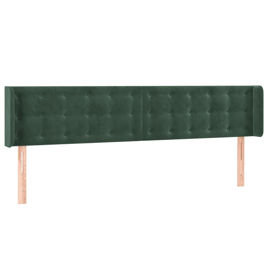 Hoofdbord Met Randen Fluweel 1 163 x 16 x 78/88 cm Donkergroen