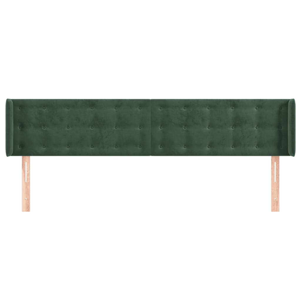 Hoofdbord Met Randen Fluweel 1 163 x 16 x 78/88 cm Donkergroen