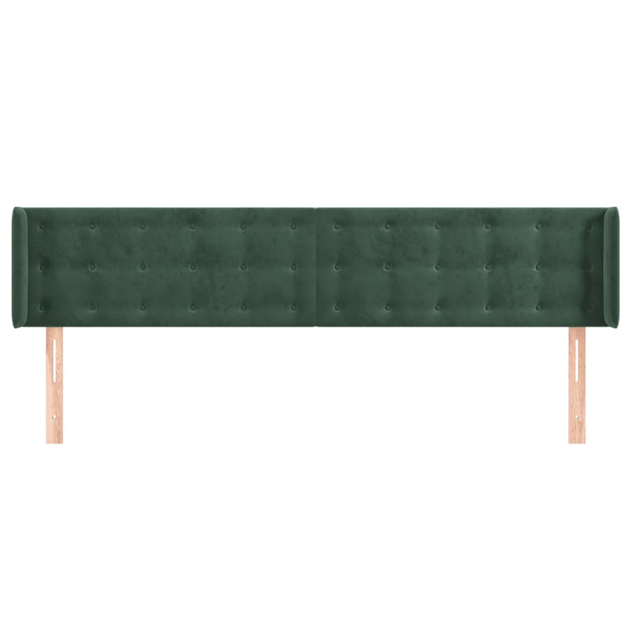 Hoofdbord Met Randen Fluweel 1 163 x 16 x 78/88 cm Donkergroen