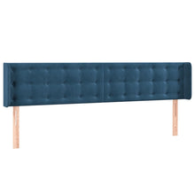 Hoofdbord Met Randen Fluweel 1 163 x 16 x 78/88 cm Donkerblauw