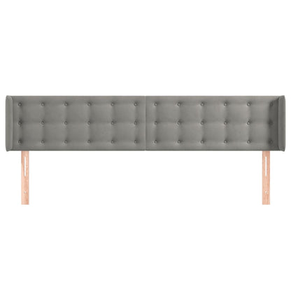 Hoofdbord Met Randen Fluweel 1 183 x 16 x 78/88 cm Lichtgrijs