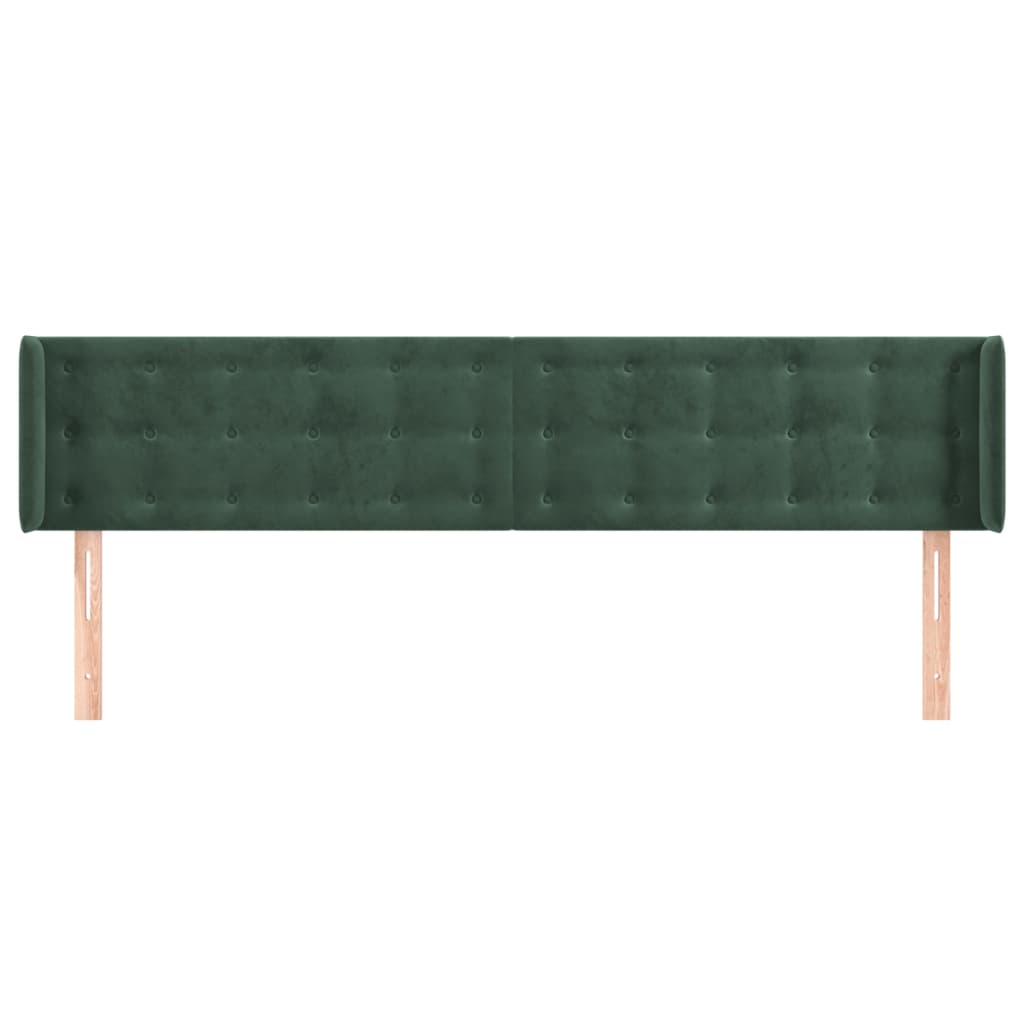 Hoofdbord Met Randen 183X16X78/88 Cm Fluweel Donkergroen 183 x 16 x 78/88 cm