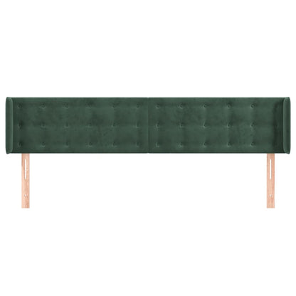 Hoofdbord Met Randen 183X16X78/88 Cm Fluweel Donkergroen 183 x 16 x 78/88 cm
