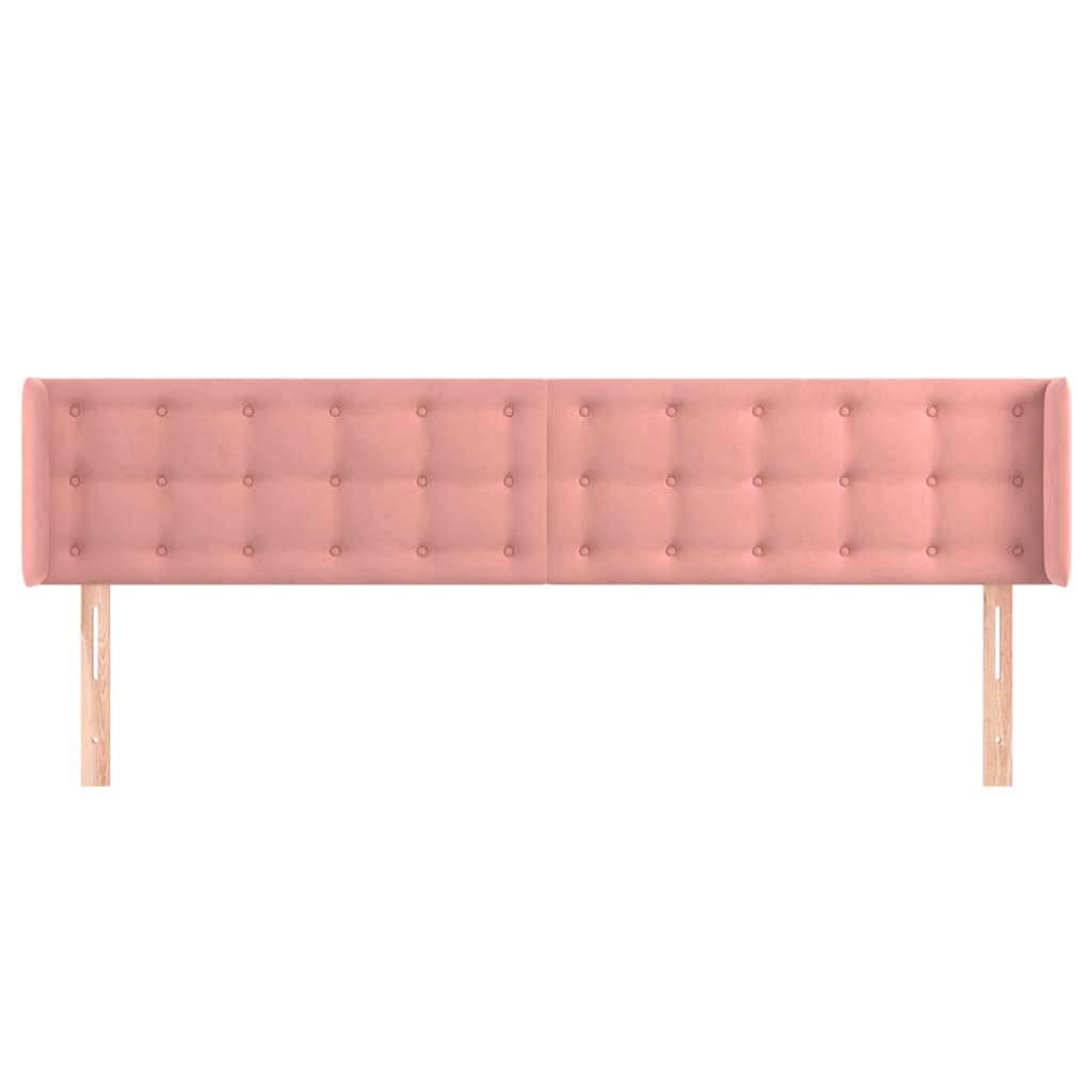 Hoofdbord Met Randen 183X16X78/88 Cm Fluweel Roze 183 x 16 x 78/88 cm