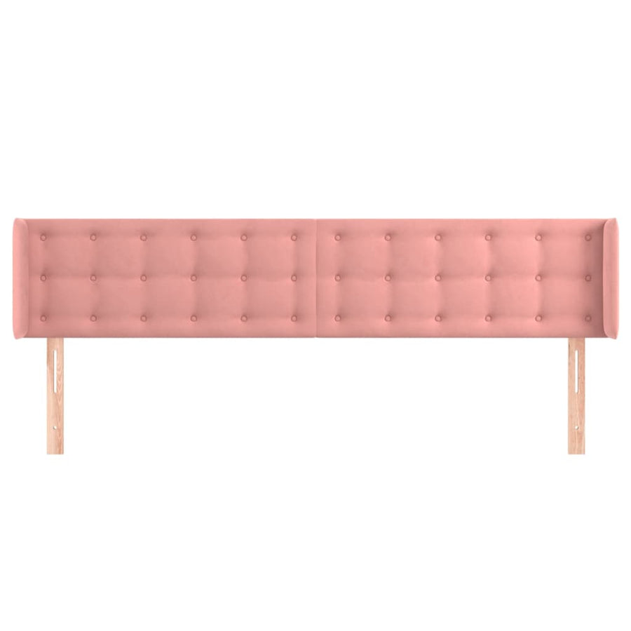 Hoofdbord Met Randen 183X16X78/88 Cm Fluweel Roze 183 x 16 x 78/88 cm