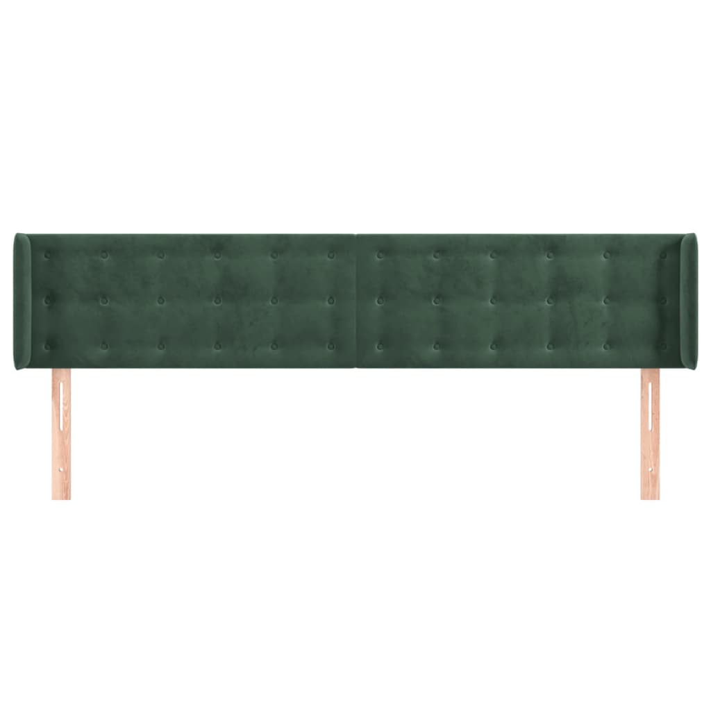 Hoofdbord Met Randen Fluweel 1 203 x 16 x 78/88 cm Donkergroen
