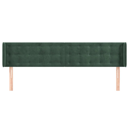 Hoofdbord Met Randen Fluweel 1 203 x 16 x 78/88 cm Donkergroen