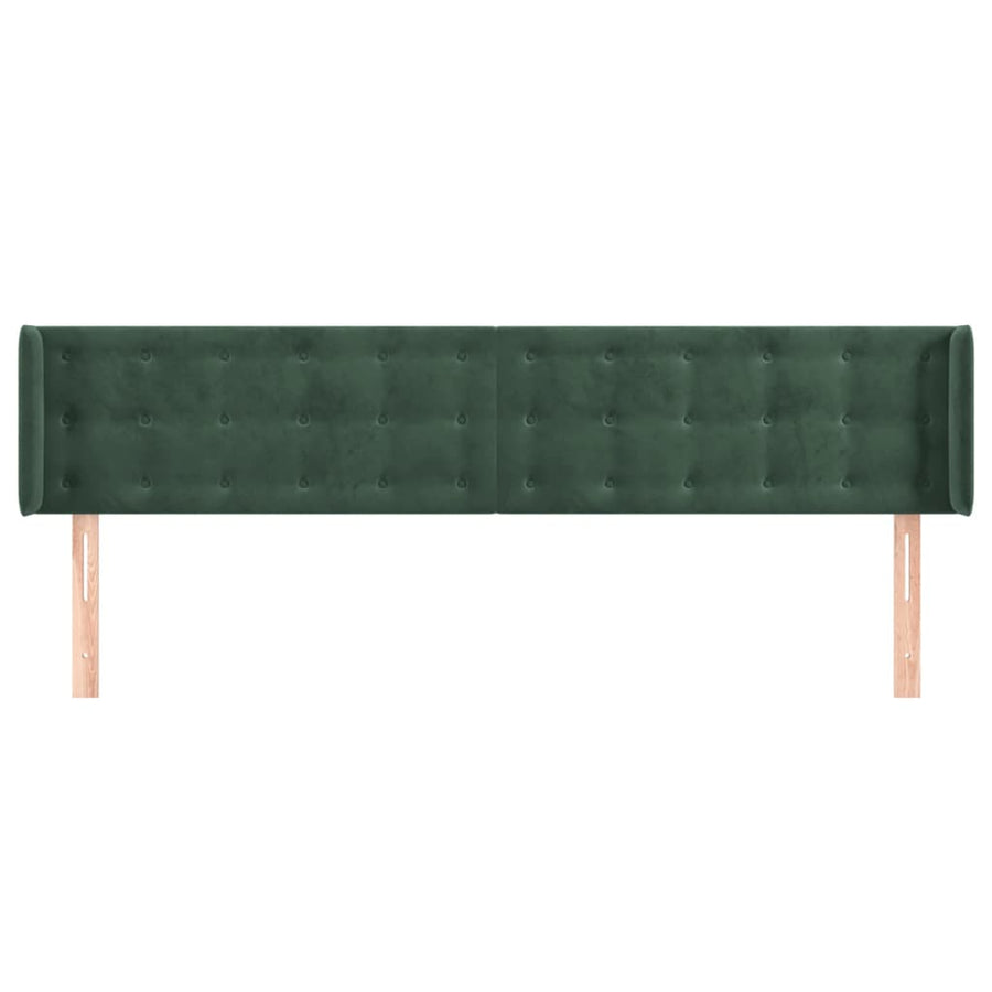 Hoofdbord Met Randen Fluweel 1 203 x 16 x 78/88 cm Donkergroen