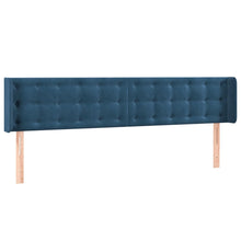 Hoofdbord Met Randen Fluweel 203 x 16 x 78/88 cm Donkerblauw