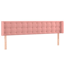 Hoofdbord Met Randen Fluweel 203 x 16 x 78/88 cm Roze