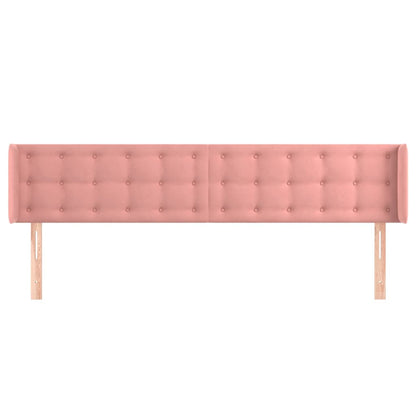 Hoofdbord Met Randen Fluweel 203 x 16 x 78/88 cm Roze