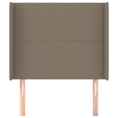 Hoofdbord met randen 83x16x118/128 cm stof taupe