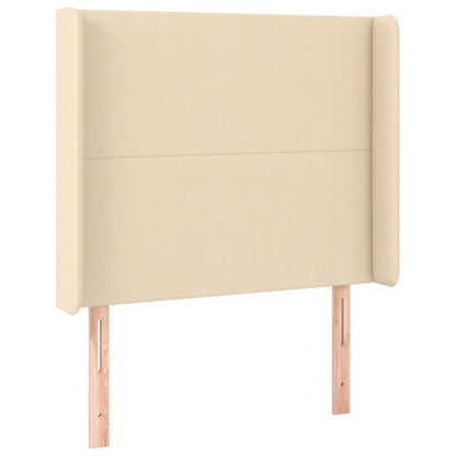 Hoofdbord Met Randen Stof Kleurig 83 x 16 x 118/128 cm Crème