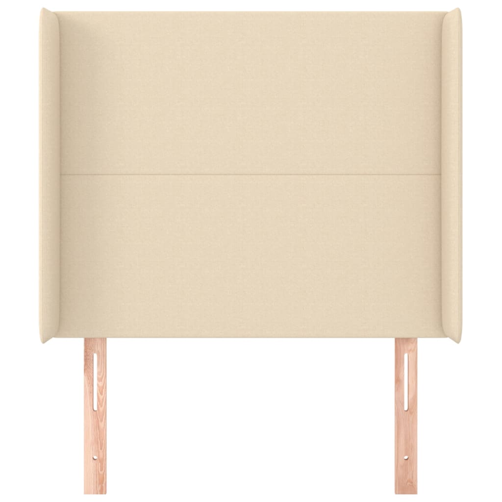 Hoofdbord Met Randen Stof Kleurig 83 x 16 x 118/128 cm Crème