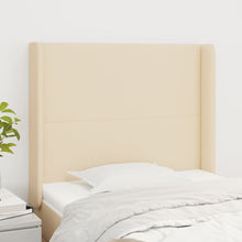 Hoofdbord Met Randen Stof Kleurig 83 x 16 x 118/128 cm Crème