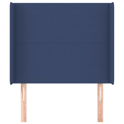 Hoofdbord Met Randen 83X16X118/128 Cm Stof Blauw 83 x 16 x 118/128 cm
